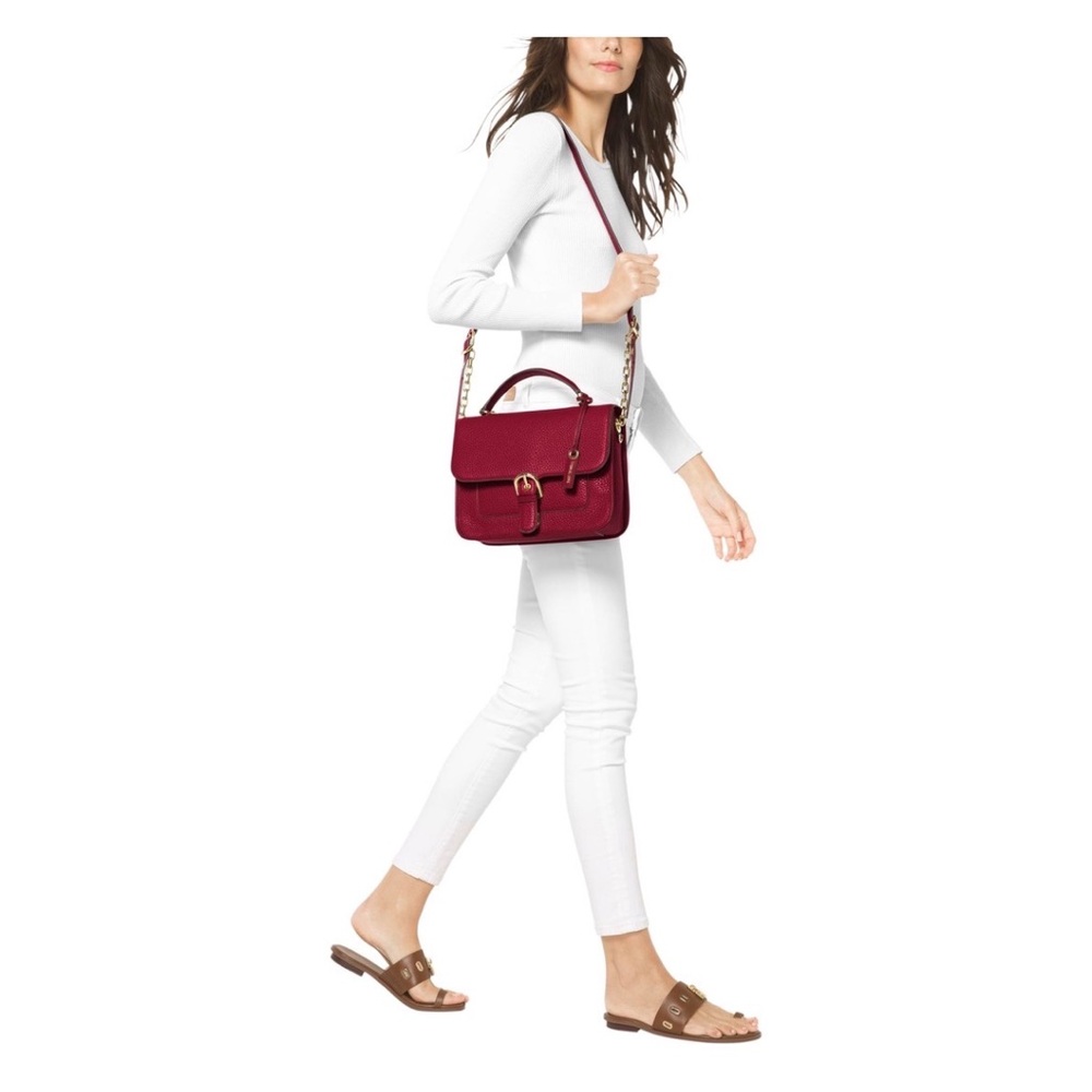 Michael Kors cooper satchel bag NWT cherry red or black - Picture 4 of 15